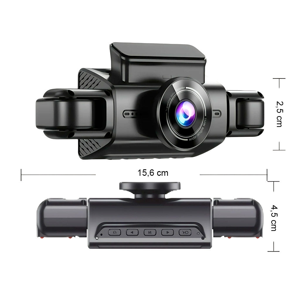 Dash Cam 4 Canali 2K – Copertura 360° con Display IPS da 3