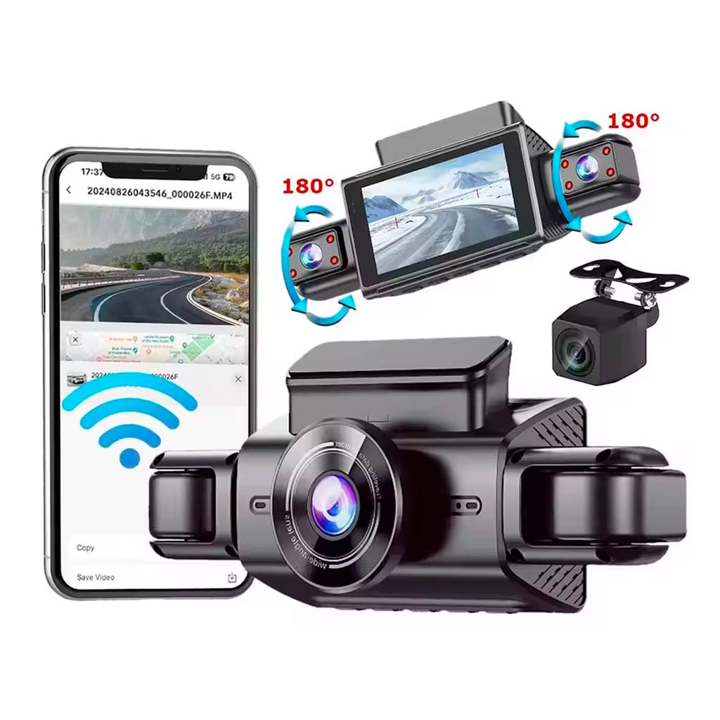 Dash Cam 4 Canali 2K – Copertura 360° con Display IPS da 3
